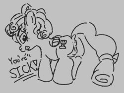 Size: 610x458 | Tagged: explicit, artist:bobblygobbly, anatomically correct, anus, bow, butt, cozy glow, cozy glutes, female, filly, foal, foalcon, g4, hair ribbon, imported from derpibooru, looking back, monochrome, nudity, open mouth, pegasus, pony, ribbon, sketch, solo, solo female, tail, tail bow, teeth, text, vulva