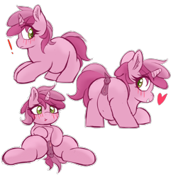 Size: 5232x5424 | Tagged: explicit, artist:frosthawkpone, :p, anatomically correct, anus, ass up, background pony, belly, belly button, blank flank, blush lines, blushing, butt, chubby, chubby pinch, clitoris, dark genitals, dock, exclamation point, fat, female, filly, foal, foalcon, g4, genitals, heart, heart eyes, horn, imported from derpibooru, looking back, lying down, nudity, on back, plot, plump, ponut, pony, presenting, presenting butt, presenting pussy, ruby pinch, simple background, solo, solo female, spread legs, spreading, tail, tongue out, transparent background, unicorn, vulva, wingding eyes