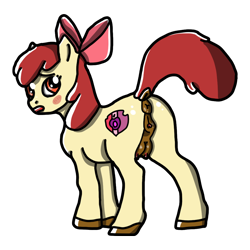Size: 1024x1024 | Tagged: explicit, artist:background_pon3, apple bloom, anatomically correct, anus, bloom butt, blushing, butt, clitoris, crotchboobs, dark crotchboobs, dark genitals, digital art, earth pony, embarrassed, female, filly, foal, foalcon, g4, genitals, imported from derpibooru, nipples, nudity, plot, pony, shading, simple background, solo, solo female, standing, teats, transparent background, unsure, vulva, vulvar winking