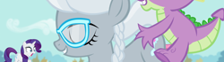Size: 3840x1080 | Tagged: explicit, rarity, silver spoon, spike, ass up, baby, baby dragon, baby dragon on filly, barbed penis, braid, caught, doggy style, dragon, dragon dick, dragon on filly, dragon on filly action, dragon on pony action, earth pony, edit, edited screencap, eyes closed, female, filly, flight to the finish, foal, foalcon, from behind, g4, glasses, horn, imported from derpibooru, interspecies, male, my little pony: friendship is magic, nudity, outdoor sex, outdoors, penis, pony, raised tail, screencap, season 4, sex, ship:silverspike, shipping, shocked, shocked expression, show accurate, show accurate porn, side view, smiling, straight, tail, unicorn