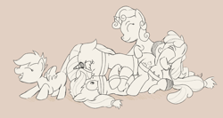 Size: 3560x1892 | Tagged: grimdark, questionable, artist:tabloi, apple bloom, applejack, rarity, scootaloo, sweetie belle, age difference, ambiguous penetration, bdsm, bondage, crying, cutie mark crusaders, earth pony, female, female on female rape, filly, filly on mare, foal, foalcon, foaldom, forced kiss, forced partners, g4, group sex, horn, horn penetration, horn ring, imported from derpibooru, incest, kiss on the lips, kissing, lesbian, lip locker, magic suppression, mare, mare on mare, orgy, pegasus, penetration, pony, rape, reverse foalcon, ring, sex, sex toy, ship:rarijack, shipping, sibling incest, siblings, sisters, softcore, strapon, unicorn, vaginal secretions