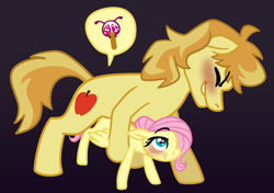 Size: 2000x1407 | Tagged: explicit, artist:vodkamewtwoni, fluttershy, aged down, blushing, braeburn, cervical penetration, cervix, crack shipping, creampie, cum, derpibooru exclusive, earth pony, eyes closed, female, filly, foal, foalcon, g4, gradient background, imported from derpibooru, looking up, male, micropenis, older male, orgasm, pegasus, pony, sex, ship:braeshy, shipping, straight, uterus, womb penetration, x-ray, younger, younger female
