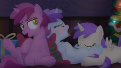 Size: 3840x2160 | Tagged: explicit, artist:dtcx97, alicorn, alula, anatomically correct, anus, blank flank, christmas, christmas tree, crotchboobs, cunnilingus, erroriaflute, eyes closed, female, females only, filly, filly on filly, foal, foalcon, g4, genitals, holiday, horn, imported from derpibooru, indoors, lesbian, lying down, nipples, nudity, open mouth, oral, pluto, plutoflute, polyamory, pony, pony on pony action, present, princess erroria, prone, ruby pinch, rubyalulaflute, rubyerroriaflute, rubyplutoflute, sex, ship:alulaflute, ship:erroriaflute, ship:plutoflute, ship:rubyalulaflute, ship:rubyerroriaflute, ship:rubyflute, ship:rubyplutoflute, sitting, spread legs, spreading, teats, tongue out, tootsie flute, tree, trio, unicorn, vulva, wall of tags, wings