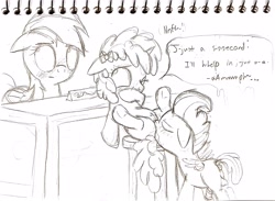 Size: 3020x2208 | Tagged: explicit, artist:dtcx97, rainbow dash, anus, balls, blushing, brother and sister, butt, cake twins, cakecest, colt, colt on filly, counter, covering mouth, crotchboobs, cunnilingus, dialogue, erection, exhibitionism, eyeroll, female, femboy, femboy on female, filly, foal, foalcon, g4, genitals, horn, horsecock, imported from derpibooru, incest, male, monochrome, nipples, nudity, one eye closed, oral, orgasm, pegasus, penis, pony, pound cake, public sex, pumpkin cake, reverse foalcon, sex, ship:caketwincest, shipping, siblings, sitting, sketch, sketchbook, speech bubble, spread legs, spread wings, spreading, squirting, standing, stealth sex, straight, teats, trio, twincest, twins, underhoof, unicorn, vaginal orgasm, vaginal secretions, vulva, wall of tags, wings
