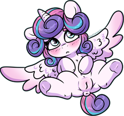Size: 3833x3570 | Tagged: explicit, artist:gluttonace, princess flurry heart, :<, alicorn, anus, baby, baby pony, blushing, female, filly, foal, foalcon, g4, imported from derpibooru, nudity, ponut, pony, presenting, puffy vulva, simple background, solo, solo female, spread legs, spread wings, spreading, swollen, transparent background, vulva, wings