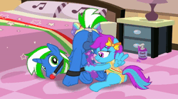Size: 1920x1080 | Tagged: explicit, artist:momoiro-kun, oc, oc:sapphire melody, oc:steel spark, age difference, animated, anus, balls, bedroom eyes, brother, brother and sister, clothes, cum, duo, duo male and female, female, filly, filly on stallion, foal, foalcon, foaldom, g4, genitals, horn, imported from derpibooru, incest, indoors, male, no sound, nudity, oc only, oc x oc, pegasus, penis, ponut, pony, reverse foalcon, sex, shipping, show accurate, show accurate porn, siblings, sister, stallion, straight, unicorn, webm