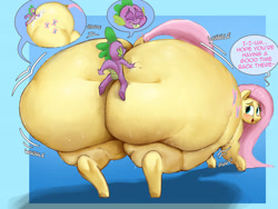Size: 4000x3000 | Tagged: explicit, artist:parumpi, fluttershy, spike, age difference, blushing, bottom heavy, butt, butt grab, butt touch, colored, commission, cum, cumming, dragon, dragon on pony action, duo, duo male and female, fat, fattershy, female, flutterbutt, foalcon, full body hotdogging, g4, genitals, grope, huge butt, hyper, hyper butt, imported from derpibooru, impossibly large butt, interspecies, large butt, lip bite, male, nudity, passepartout, penis, plot, pony, ship:flutterspike, shipping, size difference, squishy, straight, sweat, wingless spike, x-ray