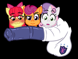Size: 1105x834 | Tagged: explicit, artist:vodkamewtwoni, apple bloom, scootaloo, shining armor, sweetie belle, age difference, alternative cutie mark placement, ball cutie mark, balls, black background, blue penis, blushing, cutie mark crusaders, derpibooru exclusive, earth pony, erection, eyes on the prize, female, filly, foal, foalcon, g4, genitals, heart, heart eyes, horn, imported from derpibooru, male, nudity, pegasus, penis, pony, reacting to nudity, sheath, shocked, shocked expression, simple background, unicorn, varying degrees of want, wingding eyes