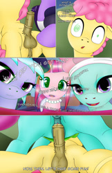 Size: 1989x3072 | Tagged: explicit, grimdark, artist:anonymousandrei, comic:life of li'l cheese, anus, azure velour, bad parenting, balls, colt, comic, derpibooru exclusive, drugged, drugs, earth pony, erection, female, female on male, female on male rape, flashdancer, foal, foalcon, g4, genitals, imminent sex, imported from derpibooru, indoors, li'l cheese, male, mare, nudity, older, older azure velour, older flashdancer, older pacific glow, pacific glow, penis, pony, rape, ship:lildancer, ship:lilvelour, ship:pacificheese, step-parent and step-child, stepmother, straight, straight shota, swirly eyes, vulva
