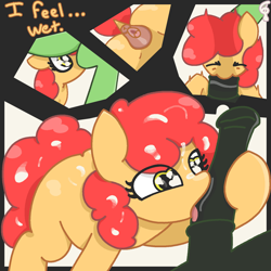 Size: 1500x1500 | Tagged: explicit, oc, oc:anon stallion, oc:bit mango, comic:bits for caps, age difference, anonymous artist, anus, comic, cum, earth pony, female, filly, foal, foalcon, genitals, holding head, imported from derpibooru, licking, licking cock, male, nudity, oc only, oral, penis, ponut, pony, pony oc, pony on pony action, sex, source needed, stallion, stallion on filly, straight, text, tongue out, vulva