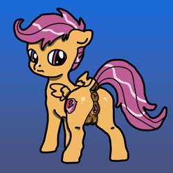 Size: 1024x1024 | Tagged: explicit, artist:background_pon3, scootaloo, alternate version, anatomically correct, anus, butt, clitoris, crotchboobs, dark crotchboobs, dark genitals, female, filly, foal, foalcon, g4, genitals, gradient background, imported from derpibooru, looking at you, looking back, nipples, nudity, pegasus, plot, ponut, pony, scootabutt, solo, solo female, teats, unsure, vulva, vulvar winking, wings