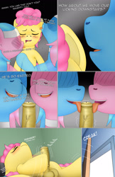 Size: 1989x3072 | Tagged: explicit, artist:anonymousandrei, comic:life of li'l cheese, age difference, aloe, asmr, balls, bed, bedroom, colt, comic, derpibooru exclusive, earth pony, faceless female, female, foal, foalcon, g4, genitals, headphones, imagining, imported from derpibooru, indoors, li'l cheese, licking, licking cock, lotus blossom, male, mare, mare on colt, masturbation, nudity, offscreen character, oral, penis, pony, sex, solo, solo male, straight, straight shota, tongue out, uh oh