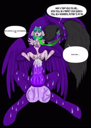 Size: 2480x3508 | Tagged: explicit, grimdark, oc, anatomically incorrect crotchboobs, balls, big penis, breeding, breeding slave, broodmare, bruised, cozy glow, creampie, crotchboobs, cum, cum belly, female, filly, foal, foalcon, g4, good girl, hooves, hypnosis, hypnotized, imported from derpibooru, knot, knotted penis, nipples, nudity, pegasus, penis, pony, rape, requested art, sex, sex slave, sharp teeth, slave, speech bubble, spread wings, sweat, teeth, tongue out, vaginal creampie, vulva, wide hips, wings