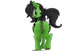 Size: 2100x1500 | Tagged: explicit, artist:anonymous, oc, oc:filly anon, alternate version, anatomically incorrect crotchboobs, anus, butt, clitoris, crotchboobs, dock, earth pony, female, filly, foal, foalcon, imported from derpibooru, looking back, nipples, nudity, oc only, open mouth, plot, ponut, pony, pregnant, raised tail, rear view, simple background, solo, solo female, tail, vagina, vulva, vulvar winking, wavy mouth, white background