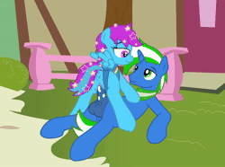 Size: 1440x1080 | Tagged: explicit, artist:momoiro-kun, oc, oc:sapphire melody, oc:steel spark, age difference, animated, anus, balls, bedroom eyes, brother, brother and sister, clothes, creampie, cum, duo, duo male and female, female, filly, filly on stallion, foal, foalcon, g4, grass, horn, imported from derpibooru, incest, leotard, leotard aside, male, no sound, nudity, oc only, oc x oc, on ground, outdoor sex, outdoors, pegasus, penis, ponut, pony, sex, shipping, show accurate, show accurate porn, siblings, sister, stallion, stars, straight, unicorn, vaginal creampie, webm