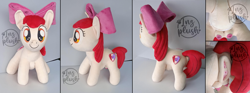 Size: 3163x1177 | Tagged: explicit, artist:lnzz, apple bloom, commission, earth pony, foalcon, g4, imported from derpibooru, irl, photo, plushie, pony, solo, text, the cmc's cutie marks