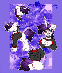 Size: 3768x4423 | Tagged: explicit, artist:grape dragon, oc, oc:ева, anus, black eye, black sclera, blushing, butt, cheek fluff, choker, clothes, decoration, ear fluff, female, filly, foal, foalcon, hood, hoodie, horn, hybrid, imported from derpibooru, nudity, oc only, passepartout, plot, ponut, pony, reference sheet, spiked choker, sternocleidomastoid, sweatshirt, teenager, unicorn, vulva