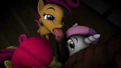 Size: 1920x1080 | Tagged: explicit, artist:d3rpsfm, apple bloom, scootaloo, sweetie belle, 3d, animated, anthro, anthro on pony action, ball sucking, balls, balls fetish, blowjob, cutie mark crusaders, deepthroat, earth pony, female, fetish, filly, foal, foalcon, g4, horn, horsecock, imported from derpibooru, interspecies, male, multiple blowjob, nudity, oral, pegasus, penis, pony, sex, sound, straight, sucking, unicorn, webm