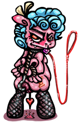 Size: 1200x1800 | Tagged: explicit, anal hook, anal insertion, anus, arm behind back, bdsm, bipedal, bondage, bound legs, clothes, collar, condom, condom in mouth, cozy glow, cozy glow is not amused, cozybuse, fishnet clothing, fishnet stockings, foalcon, g4, hook, imported from derpibooru, insertion, leash, legwear, looking at you, looking back, looking back at you, mouth hold, nudity, pegasus, ponut, pony, stockings, thigh highs, unamused, vulva