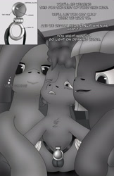 Size: 1989x3072 | Tagged: explicit, semi-grimdark, artist:anonymousandrei, comic:life of li'l cheese, age difference, aunt and nephew, balls, bdsm, both cutie marks, chastity, chastity cage, colt, comic, derpibooru exclusive, dialogue, dominant, dubious consent, earth pony, female, femdom, filly, foal, foalcon, g4, imported from derpibooru, incest, li'l cheese, limedom, limestone pie, male, malesub, marble pie, marbledom, nudity, older limestone pie, older marble pie, pie family home, pony, spread legs, spreading, straight, straight shota, submissive, talking, trio
