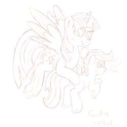Size: 4960x4960 | Tagged: explicit, artist:gollygosh, scootaloo, twilight sparkle, age difference, alicorn, alternate version, blushing, butt touch, clitoris, duo, female, filly, flying, foal, foalcon, frog (hoof), g4, hoof on butt, imported from derpibooru, lesbian, looking back, mare, mare on filly, molestation, monochrome, my little pony: friendship is magic, nudity, pegasus, personal space invasion, pony, raised hoof, scene interpretation, smiling, smirk, spread pussy, spread wings, spreading, the washouts (episode), twilight is a foal fiddler, underhoof, vulva, vulvar winking, wings