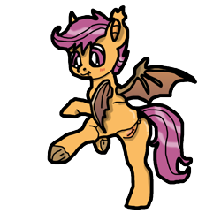 Size: 1024x1024 | Tagged: explicit, artist:background_pon3, scootaloo, anus, bat pony, butt, female, filly, foal, foalcon, g4, imported from derpibooru, mlp fim's fourteenth anniversary, nudity, pony, simple background, solo, solo female, standing, transparent background, vulva, wings
