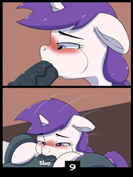 Size: 6000x8000 | Tagged: explicit, artist:imposter dude, oc, oc:snowie aura, oc:tempest streamrider, age difference, bedroom eyes, blowjob, blushing, comic, eyes on the prize, female, filly, floppy ears, foal, foalcon, horn, imported from derpibooru, indoors, male, nudity, oc only, oral, pegasus, penis, pony, pony oc, pony on pony action, sex, stallion, stallion on filly, straight, unicorn, vein, veiny cock