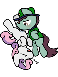 Size: 2048x2732 | Tagged: explicit, artist:nitrox, sweetie belle, oc, oc:leafy trail, alternate version, badge, band-aid, band-aid on nose, blank flank, blushing, brown eyes, canon x oc, clothed female nude female, clothes, commission, cunnilingus, drool, duo, earth pony, earth pony oc, eyes closed, female, fetish, filly, filly oc, filly on filly, foal, foalcon, g4, hat, horn, imported from derpibooru, lesbian, molestation, no nose, nudity, oblivious, onomatopoeia, open mouth, oral, personal space invasion, pony, sex, simple background, sleeping, somnophilia, sound effects, tongue out, transparent background, unicorn, vulva, zzz