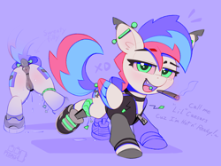 Size: 2732x2048 | Tagged: explicit, artist:pedalspony, oc, oc:pedals, anatomically correct, anklet, anus, barbell piercing, both cutie marks, butt, choker, clothes, colored hooves, colored wings, dark genitals, dialogue, dock, dock piercing, drug use, drugs, ear piercing, english, fangs, female, filly, foal, foalcon, freckles, green eyes, hoodie, hooves, imported from derpibooru, industrial piercing, jewelry, joint, marijuana, nudity, oc only, pegasus, piercing, plot, ponut, pony, red sclera, shoes, smoking, smoking weed, solo, solo female, sweat, tail, tail piercing, talking to viewer, three toned mane, vaginal secretions, vaginal secretions puddle, vulva, wall of tags, wings