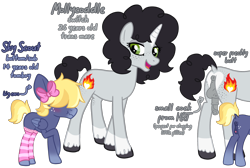 Size: 2463x1660 | Tagged: explicit, artist:fillyfool, oc, oc:mollycoddle, oc:sky scout, age difference, anatomically correct, anus, arrow, ball freckles, balls, big ears, blank flank, blonde hair, blonde mane, blonde tail, blue body, blushing, bow, butt freckles, clitoris, closed mouth, clothes, coat markings, colored wings, crossed legs, crotch freckles, curly hair, curly mane, curly tail, cutie mark, dock, dock freckles, duo, ear freckles, eyelashes, female, filly, fire, flustered, foal, foalcon, freckles, frilly, girly, gradient hooves, gradient muzzle, gray body, green eyes, hair bow, hair covering face, hair over eyes, heart, heart butt, hip freckles, hooves, hormone replacement therapy, horn, horn markings, horsecock, imported from derpibooru, leg freckles, legwear, lidded eyes, mare, nudity, oc only, open mouth, pegasus, penis, pink, pink stockings, pony, rear view, reference sheet, scrunchy face, short tail, simple background, small penis, socks (coat markings), stockings, striped stockings, tail, teenager, text, thigh highs, three toned mane, three toned tail, tomboy, trans female, transgender, transparent background, two toned wings, uh oh, unfortunate implications, unicorn, unshorn fetlocks, vulva, wall of tags, wings