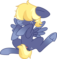 Size: 1267x1310 | Tagged: explicit, artist:fillyfool, oc, oc:sky scout, anatomically correct, big ears, blonde mane, blonde tail, clitoris, colored wings, covering, covering crotch, crotch freckles, ears back, female, filly, flustered, foal, foalcon, freckles, g4, gradient hooves, gradient muzzle, hair covering face, hair over eyes, hooves up, imported from derpibooru, lying down, messy mane, nudity, oc only, on back, pegasus, pony, raised leg, scrunchy face, simple background, solo, solo female, spread legs, spread wings, spreading, tail, tail covering, teenager, three toned mane, three toned tail, transparent background, two toned wings, underhoof, vulva, vulvar winking, wings