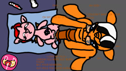 Size: 1280x720 | Tagged: explicit, artist:paciblabber, oc, oc:ever harmon, oc:redberry bite, 1000 hours in ms paint, age difference, baby, baby pony, babycon, father and child, father and daughter, female, filly, foal, foalcon, glasses, horsecock, imported from derpibooru, male, milk bottle, nudity, penis, pony, pony on pony action, precum, spread legs, spreading, stallion, stallion on filly, straight, thermometer, vulva