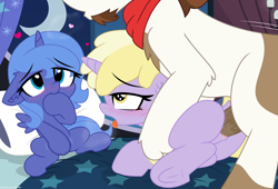 Size: 3870x2638 | Tagged: explicit, artist:sherathoz, artist:tolpain, princess luna, age difference, age swap, ahegao, alicorn, anatomically correct, bed, bedroom eyes, blush lines, blushing, clitoris, collaboration, dinky hooves, dock, drool, drool on hoof, drool on leg, drool string, ear fluff, eyes rolling back, female, female masturbation, filly, filly luna, floppy ears, foal, foalcon, frog (hoof), g4, group sex, hand over mouth, heart, heart eyes, hoof in mouth, hoofing, horn, horsecock, imported from derpibooru, looking pleasured, male, masturbation, nudity, open mouth, pawing, penetration, penis, pillow, pipsqueak, pony, raised tail, role reversal, saliva on hoof, saliva on leg, salivating, sex, ship:dinkysqueak, shipping, stallion, stallion on filly, straight, tail, tail aside, tongue out, trio, underhoof, unicorn, vaginal, vaginal hoofing, vaginal masturbation, vaginal secretions, vaginal secretions dripping, vaginal secretions on hoof, vaginal secretions on leg, vaginal secretions on penis, vaginal secretions puddle, vaginal secretions trail, vulva, vulvar winking, wingding eyes, woona, younger