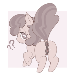 Size: 907x920 | Tagged: explicit, artist:linenlolita, oc, anatomically correct, anus, butt, crotchboobs, dark crotchboobs, dark genitals, dock, female, filly, foal, foalcon, imported from derpibooru, looking at you, looking back, looking back at you, nipples, nudity, oc only, open mouth, passepartout, plot, ponut, pony, question mark, raised tail, solo, solo female, starry eyes, tail, teats, vaginal secretions, vulva, wingding eyes