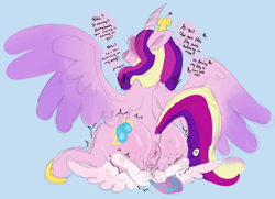 Size: 2600x1883 | Tagged: explicit, grimdark, artist:mushroompup, princess flurry heart, age difference, alicorn, announcing ejaculation, anus, baby, baby pony, babycon, bad parenting, blushing, butt, confused, daughter, dialogue, drool, duo, duo female, exclamation point, female, female on female rape, female orgasm, females only, filly, foal, foalcon, g4, hentai quotes, hoof shoes, horn, imported from derpibooru, incest, infidelity, interrobang, jewelry, large butt, lesbian, light blue background, mare, mare on filly, mother, mother and child, mother and daughter, nudity, open mouth, orgasm, parent and child, plot, ponut, pony, princess cadance, princess shoes, question mark, rape, sex, ship:flurrydance, shipping, shivering, simple background, size difference, speech bubble, spread wings, squirting, sweat, sweaty butt, tail, tiara, tongue out, tremble spikes, trembling, tribadism, underhoof, vaginal orgasm, vaginal secretions, vulva, wings