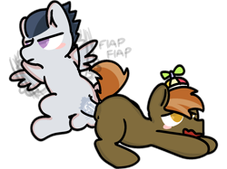 Size: 2732x2048 | Tagged: explicit, artist:nitrox, button mash, anal, anus, arm behind head, balls, blushing, colt, colt on colt, duo, duo male, earth pony, flapping wings, flying, flying sex, foal, foalcon, g4, gay, hat, imported from derpibooru, large penetration, looking away, looking pleasured, male, nudity, pegasus, penetration, penis, pony, rumble, sex, ship:rumblemash, shipping, short mane, simple background, transparent background, wings