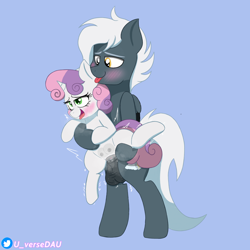Size: 3070x3070 | Tagged: explicit, artist:juniverse, sweetie belle, oc, oc:tempest streamrider, age difference, ahegao, bedroom eyes, blushing, canon x oc, crotchboobs, cum, female, filly, foal, foalcon, g4, horn, imported from derpibooru, male, nipples, nudity, open mouth, pegasus, penetration, penis, pony, sex, stallion, stallion on filly, straight, tongue out, unicorn, vaginal, vaginal secretions, vulva, wet
