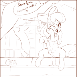 Size: 1532x1532 | Tagged: explicit, artist:starvingunicorn, apple bloom, anatomically correct, balls, crotchboobs, duo, duo male and female, erection, female, female focus, fetish, filly, foal, foalcon, g4, head out of frame, horsecock, imported from derpibooru, male, nipples, nudity, one eye closed, open mouth, penis, pissing, pony, solo focus, stallion, teats, urine, vulva, watersports