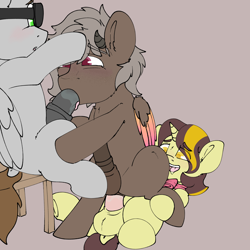 Size: 2500x2500 | Tagged: explicit, artist:ashersketch, oc, oc:asher streak, oc:golden trim, anal, balls, blowjob, canon x oc, colt, colt on colt, foal, foalcon, g4, gay, group sex, holding head, horn, hybrid, imported from derpibooru, large penetration, male, nudity, oc x oc, oral, overcast (g4), pegasus, penetration, penis, pony, reverse cowgirl, reverse foalcon, sex, shipping, spitroast, spread legs, spreading, threesome, trio, trio male, unicorn