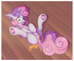 Size: 3806x3120 | Tagged: explicit, artist:kittencoffin, sweetie belle, anus, clitoris, female, fetish, filly, foal, foalcon, g4, horn, imported from derpibooru, nudity, pissing, pony, solo, solo female, unicorn, urine, vulva, watersports