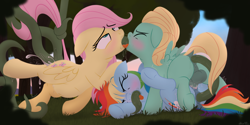 Size: 4320x2160 | Tagged: explicit, grimdark, artist:dtcx97, fluttershy, rainbow dash, abdominal bulge, ahegao, all the way through, all three filled, anal, anatomically correct, assisted sex, balls, belly, blank flank, blushing, bondage, brother and sister, butt, colt, colt on filly, colt zephyr breeze, creampie, cum, cum inflation, dock, double all the way through, double penetration, equal opportunity lewd, eyes closed, eyes rolling back, female, filly, filly rainbow dash, foal, foalcon, g4, genitals, high res, horsecock, imported from derpibooru, incest, inflation, male, missionary position, multiple penetration, nudity, open mouth, oral, orgasm, outdoor sex, outdoors, pegasus, penetration, penis, plot, pony, rape, rape by proxy, reverse oral, sex, siblings, squirting, straight, tail, tail pull, tentacle blowjob, tentacle bondage, tentacle porn, tentacle rape, tentacles, tentacles on colt, tentacles on female, tentacles on filly, tentacles on male, throat bulge, tongue out, tongue to tongue, trio, triple all the way through, triple penetration, two holes one tentacle, vaginal, vaginal secretions, vulva, wall of tags, wings, younger, zephyr breeze