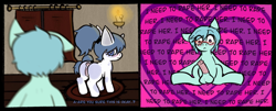 Size: 2048x825 | Tagged: explicit, artist:psychorut, oc, oc:dream weaver, oc:prickly pear, 2 panel comic, age difference, anus, aroused, balls, blushing, butt, candle, comic, curtains, dialogue, duo, erection, female, filly, foal, foalcon, futa, futa filly, futa oc, glasses, heart, heart background, horn, horsecock, imminent rape, imminent sex, imported from derpibooru, indoors, intersex, looking back, nudity, oc only, one ear down, pegasus, pegasus oc, penis, plot, ponut, pony, ponytail, rear view, sitting, sleepover, spotted fur, spread legs, spreading, tail, tail aside, tail band, unicorn, unicorn oc, vulva
