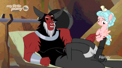 Size: 960x540 | Tagged: explicit, artist:moistlimit, age difference, animated, centaur, cozy glow, discovery family, discovery family logo, edit, edited screencap, fake screencap, female, filly, foal, foalcon, g4, gif, horsecock, imported from derpibooru, logo, lord tirek, male, nudity, pegasus, penis, pony, screencap, ship:cozirek, shipping, show accurate, show accurate porn, straight, taur