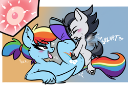 Size: 2296x1566 | Tagged: explicit, artist:steelsoul, rainbow dash, age difference, an egg being attacked by sperm, audible creampie, bedroom eyes, blushing, colt, colt on mare, creampie, cum, cumming, duo, duo male and female, egg cell, female, foal, foalcon, g4, gradient background, heart, heart eyes, imported from derpibooru, impregnation, male, mare, pegasus, penetration, pony, redraw, reverse foalcon, rumble, sex, sex noises, ship:rumbledash, shipping, spermatozoon, straight, straight shota, tongue out, vaginal, wingding eyes