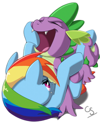 Size: 3000x3635 | Tagged: questionable, artist:cinnostick, rainbow dash, spike, dragon, dragon on pony action, duo, duo male and female, female, foalcon, g4, imported from derpibooru, interspecies, male, pegasus, penetration, pony, sex, ship:rainbowspike, shipping, simple background, softcore, straight, vaginal, white background