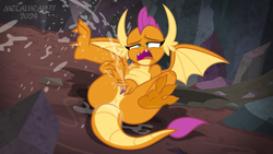 Size: 1280x720 | Tagged: explicit, artist:metalhead97, ahegao, anus, ass, butt, cross-eyed, dragon, dragoness, excessive vaginal secretions, female, female ejaculation, foalcon, g4, imported from derpibooru, lying down, masturbation, nudity, on back, open mouth, orgasm, pleasure, show accurate, show accurate porn, smolder, solo, solo female, spread legs, spread pussy, spread wings, spreading, squirting, tongue out, vaginal orgasm, vaginal secretions, vulva, wings
