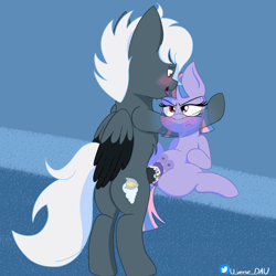 Size: 3072x3072 | Tagged: explicit, artist:juniverse, oc, oc:tempest streamrider, after vaginal, age difference, alternate version, angry face, canon x oc, commission, creampie, crotchboobs, cum, cum version, duo, duo male and female, female, filly, foal, foalcon, g4, imported from derpibooru, male, nipples, nudity, pegasus, penetration, penis, pony, sex, stallion, stallion on filly, straight, tongue out, unamused, vaginal, vaginal creampie, vulva, wind sprint, wind sprint is not amused
