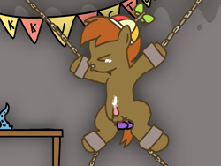 Size: 2160x1620 | Tagged: explicit, grimdark, artist:kkvector, button mash, anal insertion, anal orgasm, bleeding, blood, bondage, colt, crying, cum, cum while penetrated, cumming, dildo, earth pony, foal, foalcon, g4, hands free, imported from derpibooru, insertion, male, orgasm, orgasm cumshot, pony, rape, sad, sex toy, tied up, young