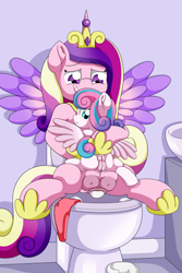Size: 4000x6000 | Tagged: explicit, artist:pvryohei, princess flurry heart, alicorn, anus, bathroom, clitoris, clothes, commission, crotchboobs, egg, egg laying, female, filly, foal, foalcon, g4, heart clitoris, imported from derpibooru, incest, infidelity, jewelry, lesbian, mare, mother and child, mother and daughter, nipples, nudity, oviposition, panties, panties aside, ponut, princess cadance, pushing, regalia, ship:flurrydance, shipping, sitting, struggling, toilet, underwear, vagina, vaginal secretions, vulva