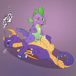 Size: 2400x2400 | Tagged: explicit, artist:argonvile, spike, anus, crossover, crossover shipping, docking, dragon, fetish, foalcon, foreskin, g4, gay, high res, human penis, imported from derpibooru, lying down, male, nudity, on back, penis, sex, ship:spikero, shipping, sleeping, snoring, somnophilia, spyro the dragon, spyro the dragon (series)